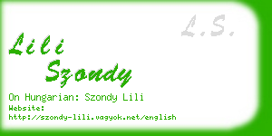 lili szondy business card